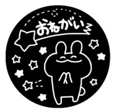 white&black&rabbit sticker sticker #13289769