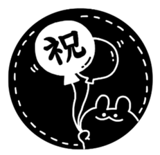 white&black&rabbit sticker sticker #13289775