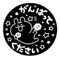 white&black&rabbit sticker sticker #13289778