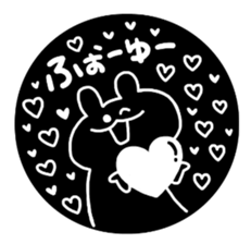 white&black&rabbit sticker sticker #13289781