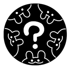 white&black&rabbit sticker sticker #13289785