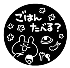 white&black&rabbit sticker sticker #13289788