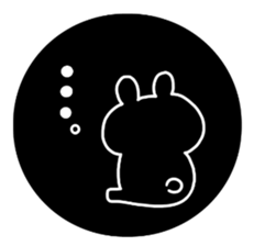 white&black&rabbit sticker sticker #13289789