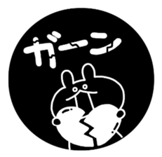 white&black&rabbit sticker sticker #13289792