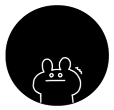 white&black&rabbit sticker sticker #13289796