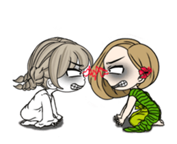 Happy Halloween with 2 cute ghosts sticker #13292987