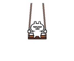 rabbit thinking nothing move around sticker #13293993