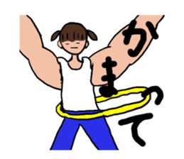 muscle girl by Kokekko sticker #13294117