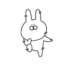 Painter rabbit sticker #13294784