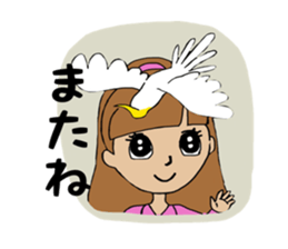 Parakeet and lady sticker #13297382