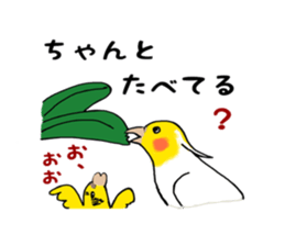 Parakeet and lady sticker #13297391