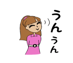 Parakeet and lady sticker #13297405