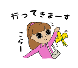 Parakeet and lady sticker #13297410