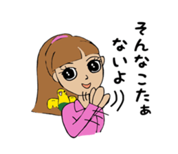 Parakeet and lady sticker #13297420