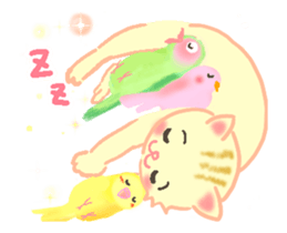 Cat and Bird friends sticker #13300193