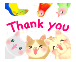 Cat and Bird friends sticker #13300197