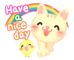 Cat and Bird friends sticker #13300199