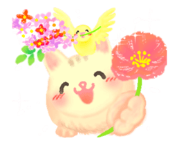 Cat and Bird friends sticker #13300205