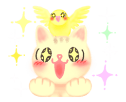 Cat and Bird friends sticker #13300206