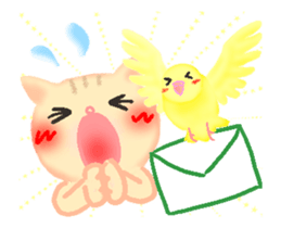 Cat and Bird friends sticker #13300209