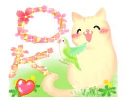 Cat and Bird friends sticker #13300212