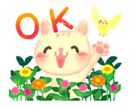 Cat and Bird friends sticker #13300213