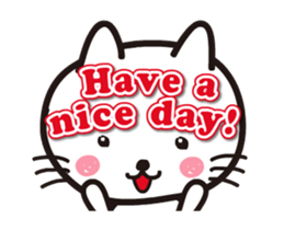 Everyday of white cat Chiro move sticker #13304169