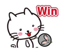 Everyday of white cat Chiro move sticker #13304179