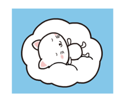 Everyday of white cat Chiro move sticker #13304185