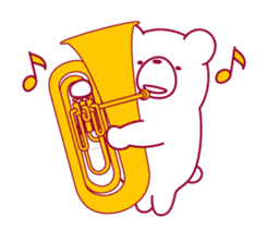 The bear "UGOKUMA" He plays a tuba. sticker #13304790
