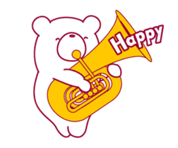The bear "UGOKUMA" He plays a tuba. sticker #13304794