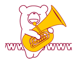 The bear "UGOKUMA" He plays a tuba. sticker #13304795