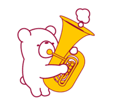 The bear "UGOKUMA" He plays a tuba. sticker #13304800