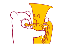 The bear "UGOKUMA" He plays a tuba. sticker #13304812