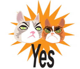 Fashionista cats - upset cat sticker #13305896