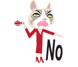Fashionista cats - upset cat sticker #13305907