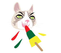 Fashionista cats - upset cat sticker #13305908