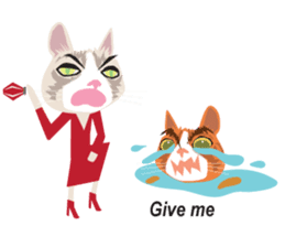 Fashionista cats - upset cat sticker #13305914