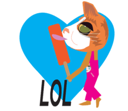 Fashionista cats - upset cat sticker #13305920