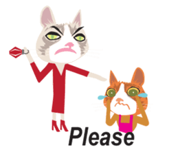 Fashionista cats - upset cat sticker #13305931