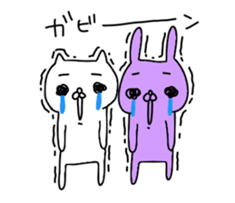 Mr. crybaby cat and Mr. crybaby rabbit sticker #13311486