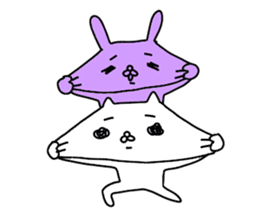 Mr. crybaby cat and Mr. crybaby rabbit sticker #13311494