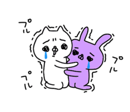 Mr. crybaby cat and Mr. crybaby rabbit sticker #13311495