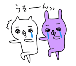 Mr. crybaby cat and Mr. crybaby rabbit sticker #13311503