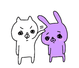 Mr. crybaby cat and Mr. crybaby rabbit sticker #13311509