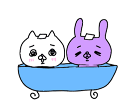 Mr. crybaby cat and Mr. crybaby rabbit sticker #13311517