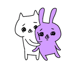 Mr. crybaby cat and Mr. crybaby rabbit sticker #13311523