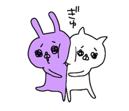 Mr. crybaby cat and Mr. crybaby rabbit sticker #13311524