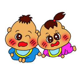 baby and mother and father sticker #13312644