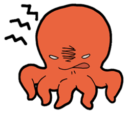 Octopus and jellyfish sticker #13316843